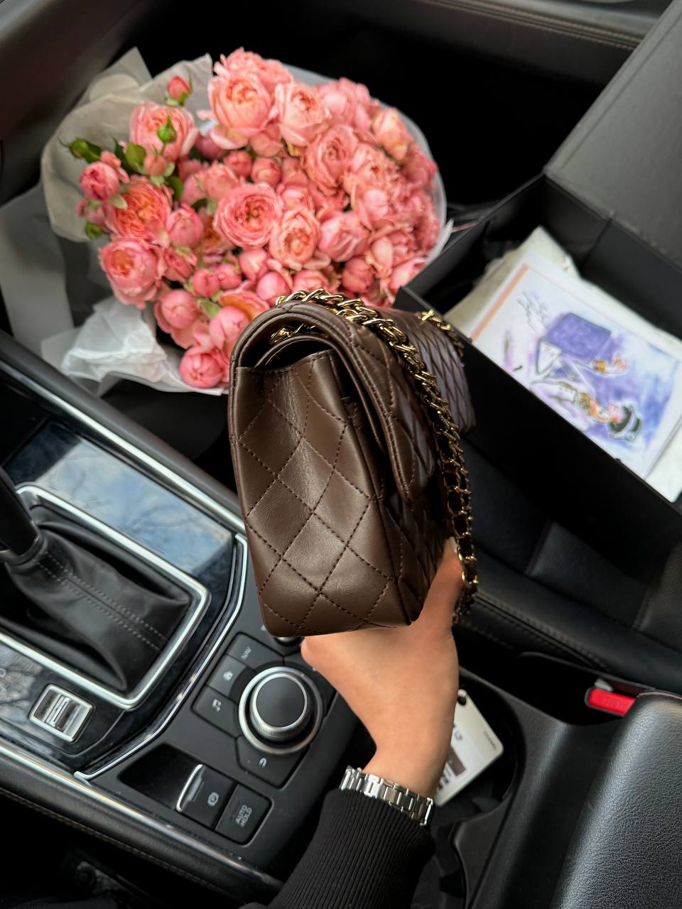 Chanel Classic Medium Double Flap in Chocolate/Gold - 9