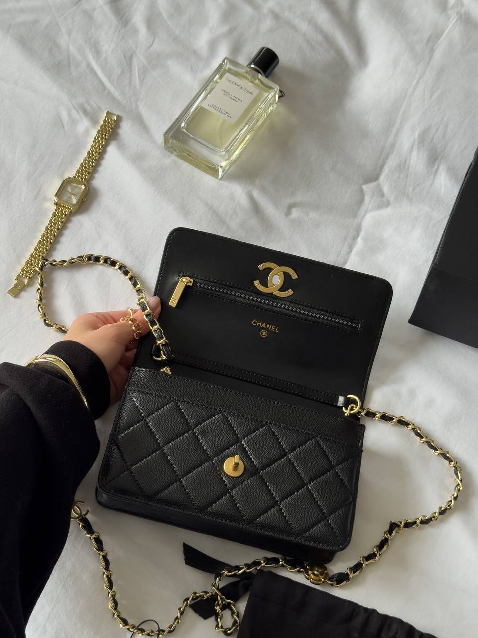 Chanel Classic Wallet on Chain Quilted Caviar Black/Gold - 11