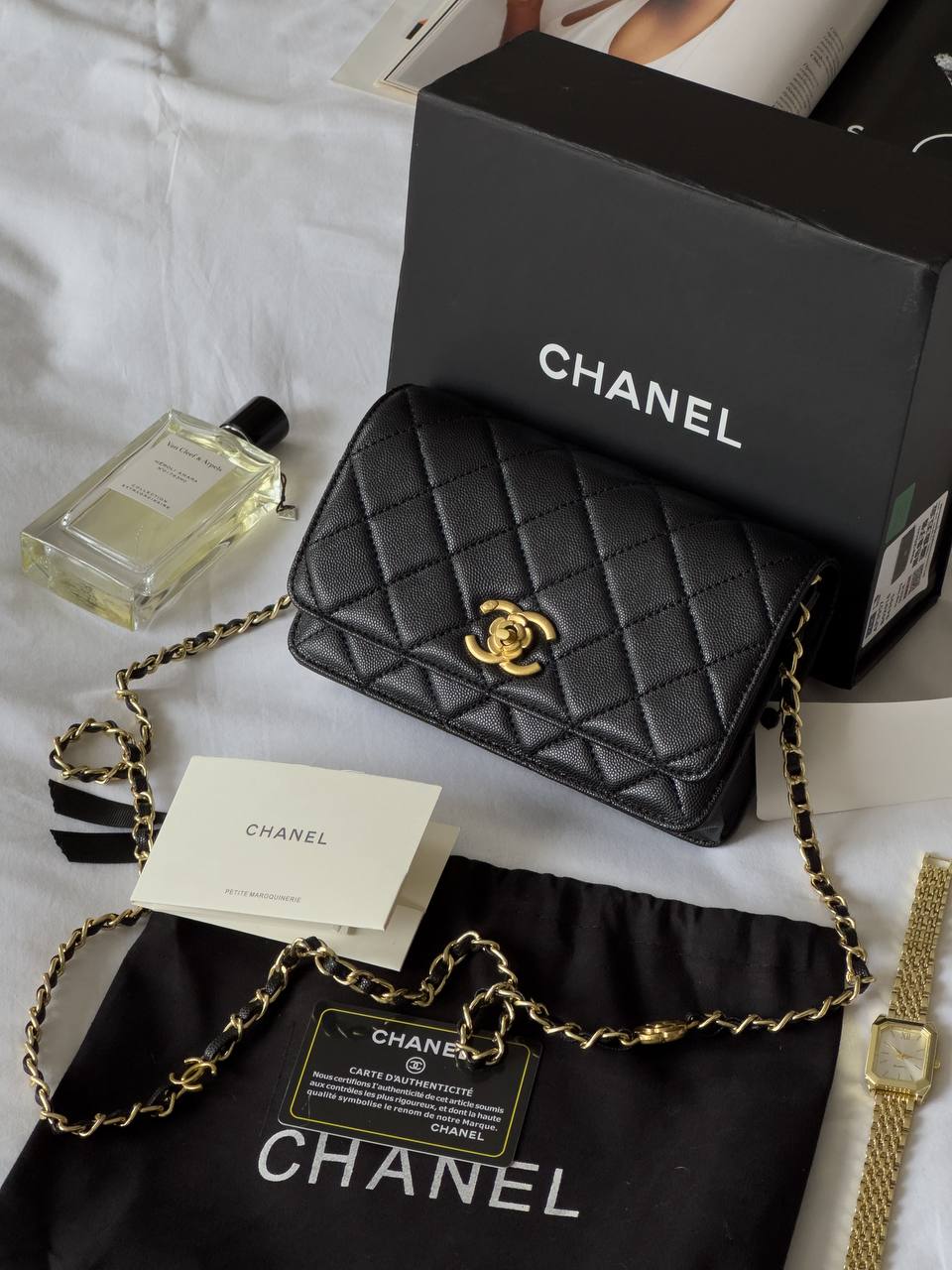 Chanel Classic Wallet on Chain Quilted Caviar Black/Gold - 3