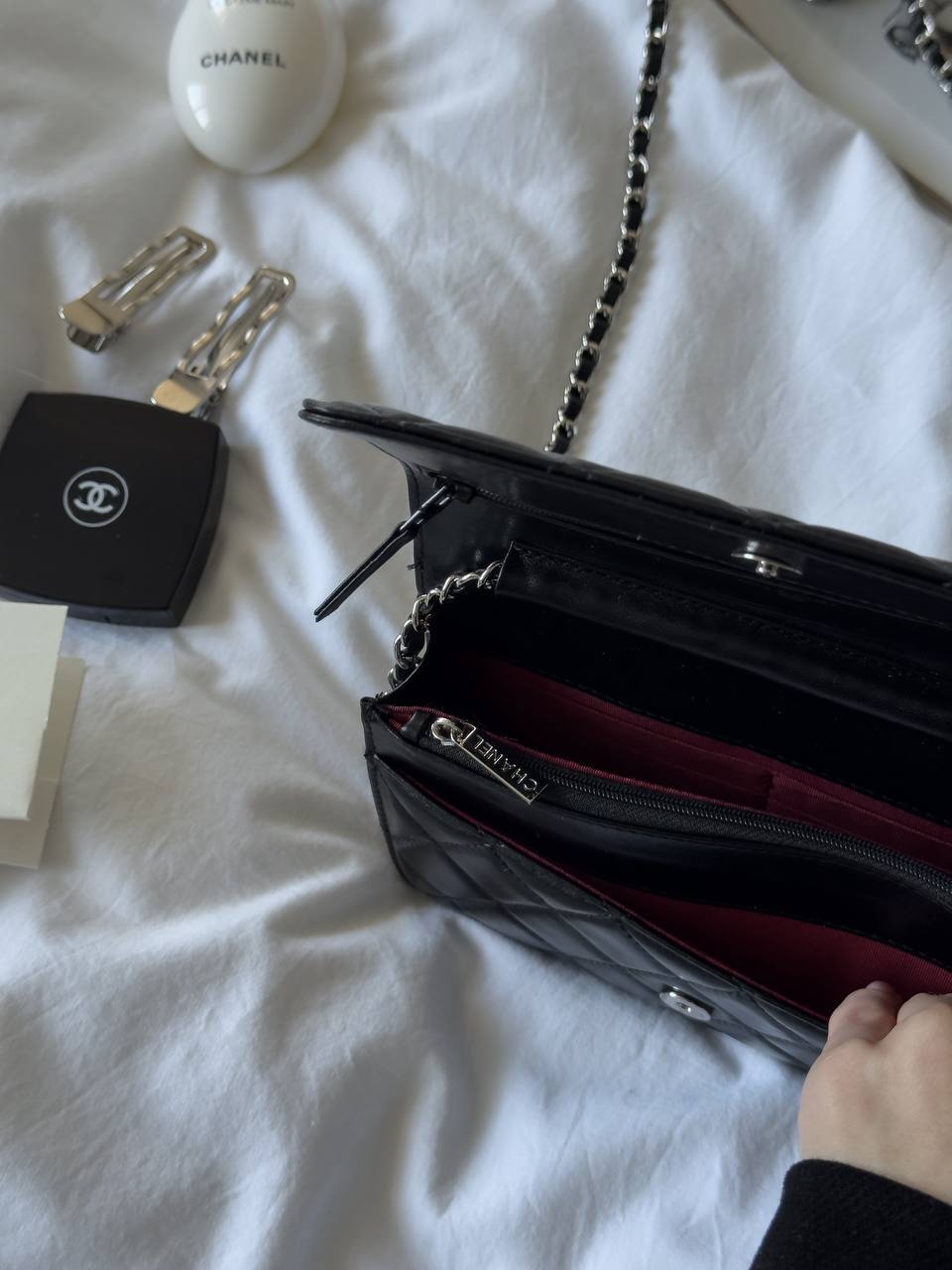 Chanel Classic Wallet on Chain Quilted Caviar Black/Silver - 16