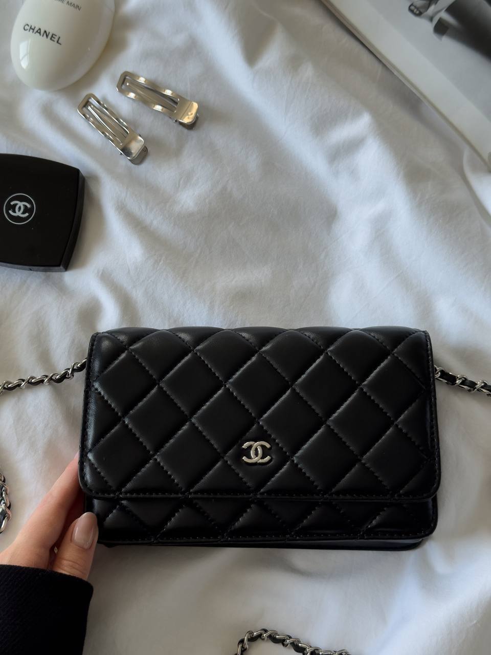 Chanel Classic Wallet on Chain Quilted Caviar Black/Silver - 3