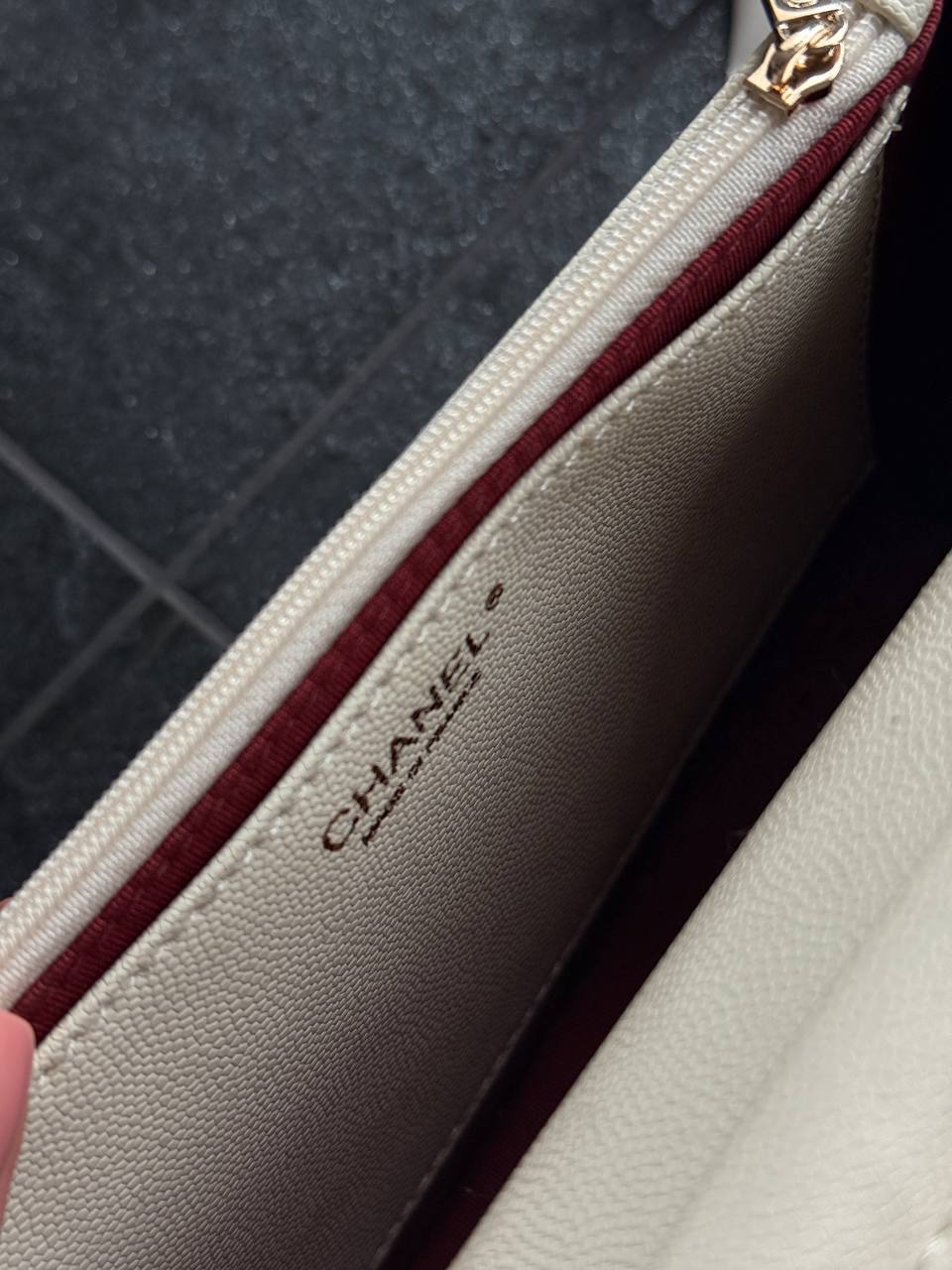 Chanel Classic Wallet on Chain Quilted Caviar Milk/Gold - 15