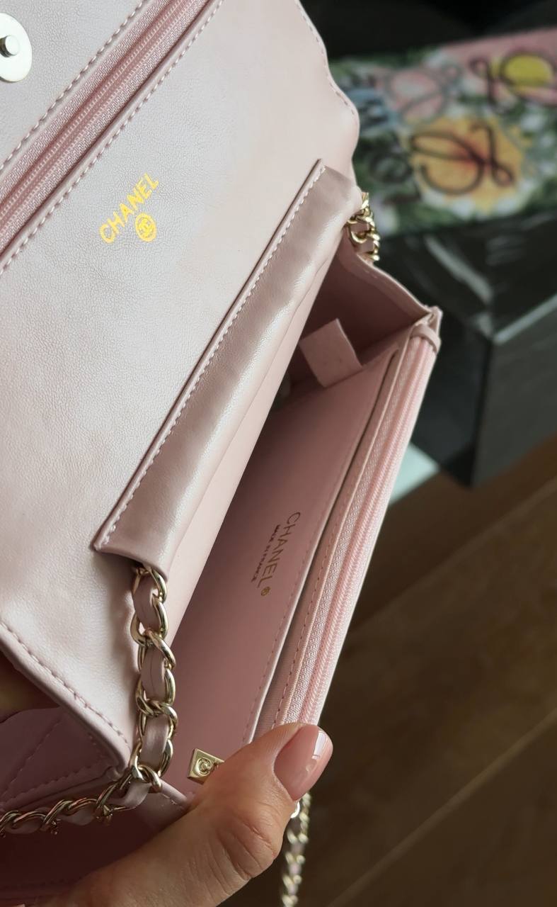 Chanel Classic Wallet on Chain Quilted Caviar Pink/Gold - 13