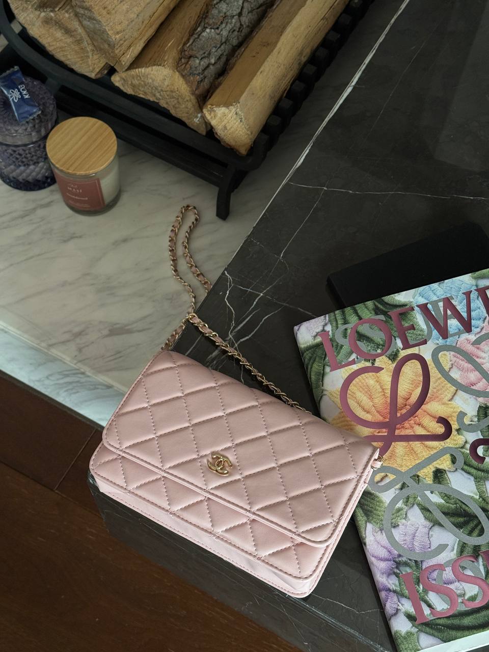 Chanel Classic Wallet on Chain Quilted Caviar Pink/Gold - 6