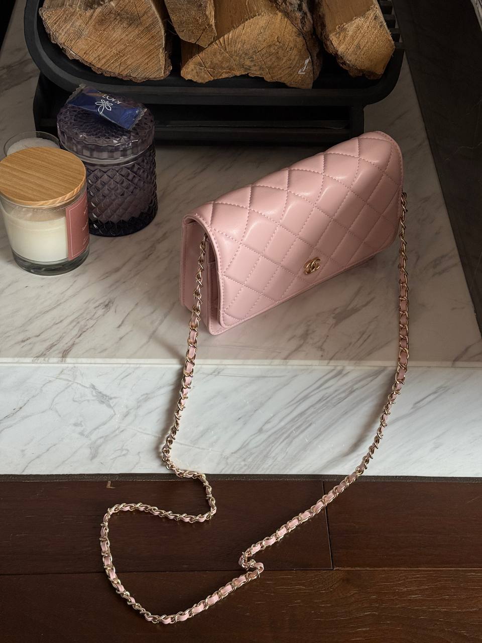 Chanel Classic Wallet on Chain Quilted Caviar Pink/Gold - 8