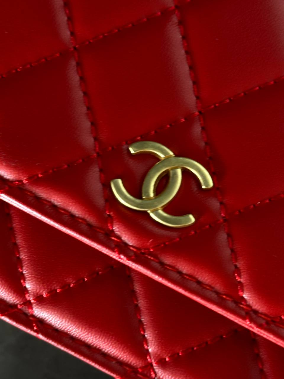 Chanel Classic Wallet On Chain Red Lambskin - 5