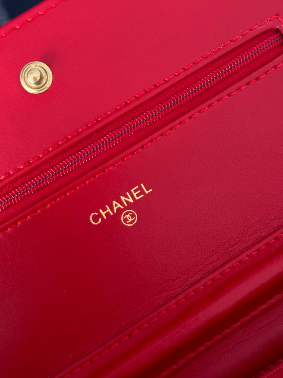 Chanel Classic Wallet On Chain Red Lambskin - 7