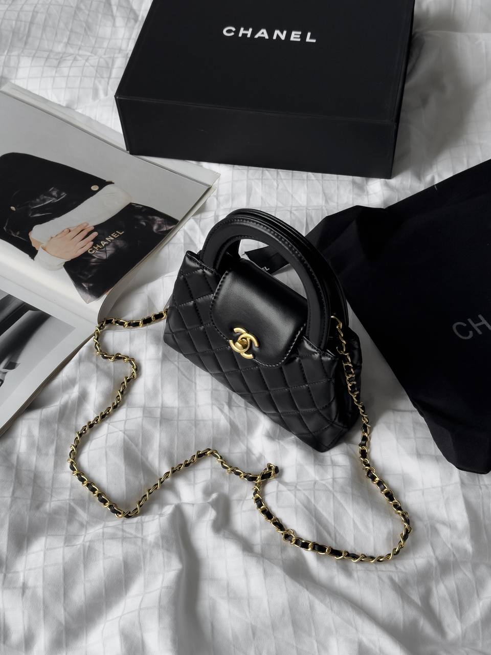 Chanel Kelly Bag Shiny Aged Calfskin Black &amp; Gold Hardware - 11