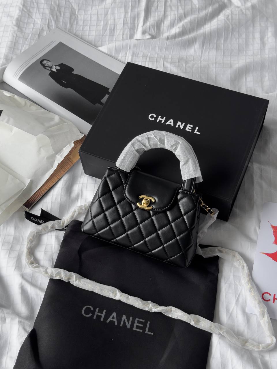 Chanel Kelly Bag Shiny Aged Calfskin Black &amp; Gold Hardware - 2