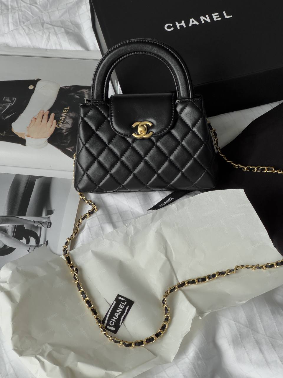 Chanel Kelly Bag Shiny Aged Calfskin Black &amp; Gold Hardware - 5