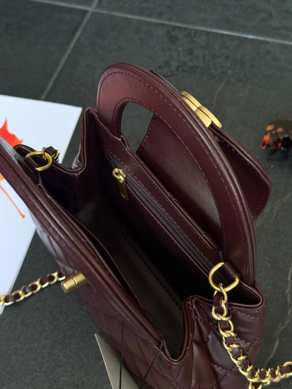 Chanel Kelly Bag Shiny Aged Calfskin Burgundy &amp; Gold Hardware - 7