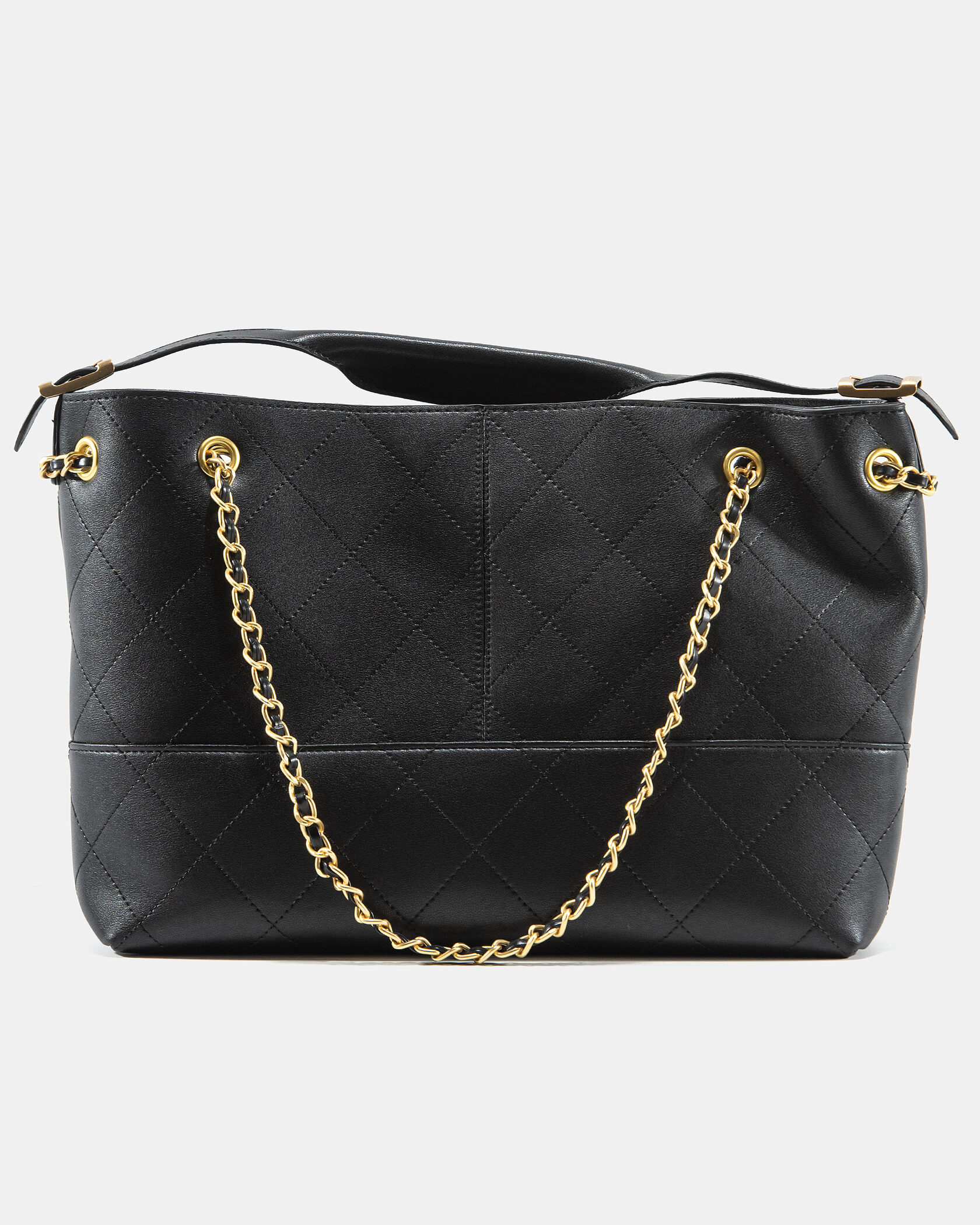 Chanel Large Shopping Bag Shiny Lambskin &amp; Gold-Tone Metal Black. - 9