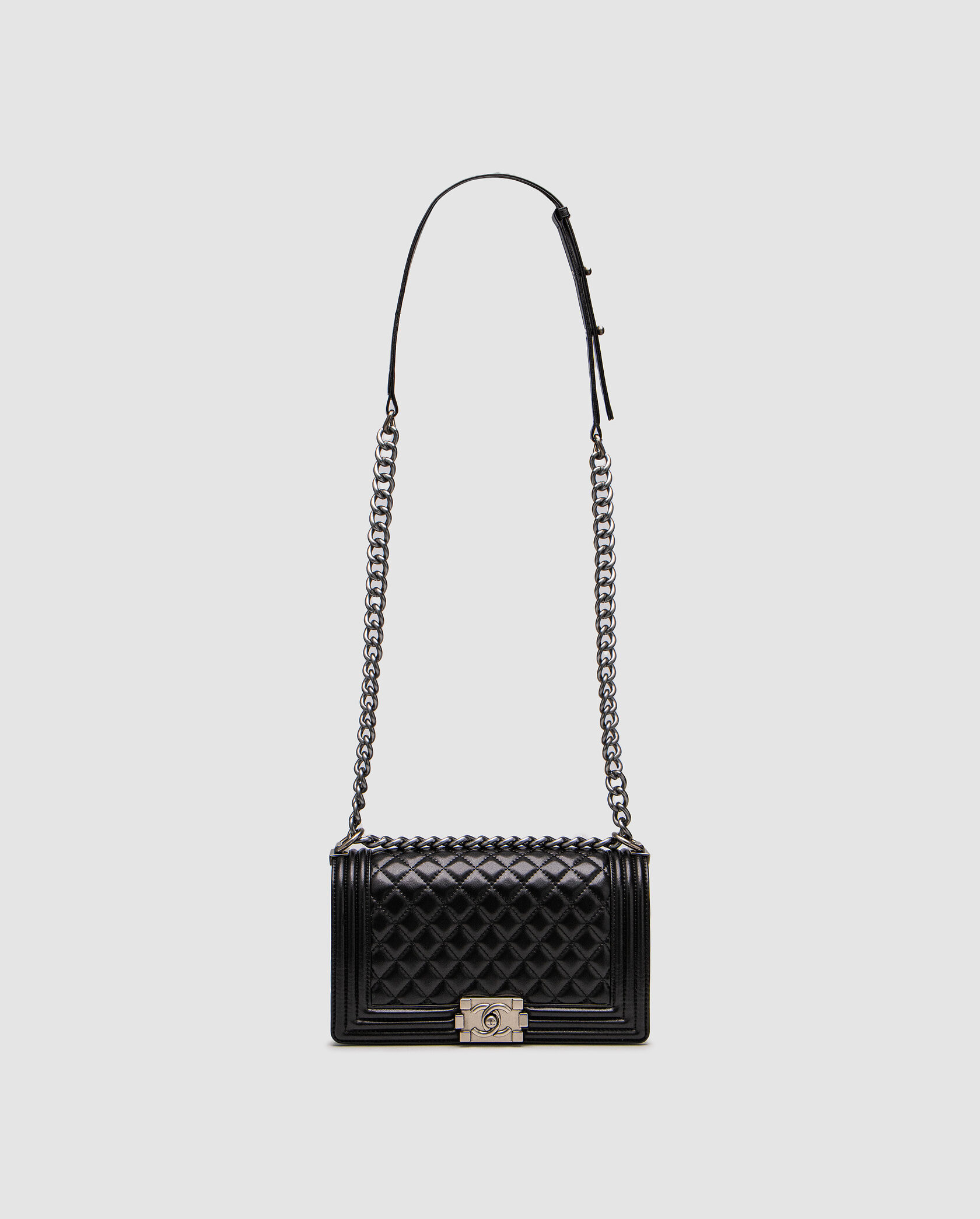 Chanel Medium Boy Black/Silver Caviar RHW Smooth Skin - 3