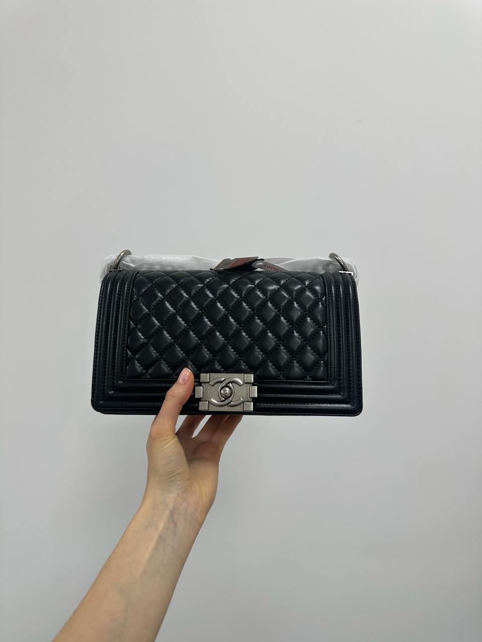 Chanel Medium Boy Black/Silver Caviar RHW Smooth Skin - 5