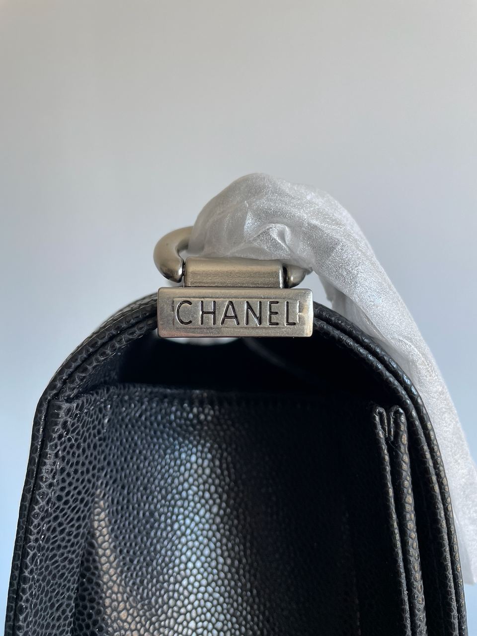 Chanel Medium Boy Black/Silver Caviar RHW - 19