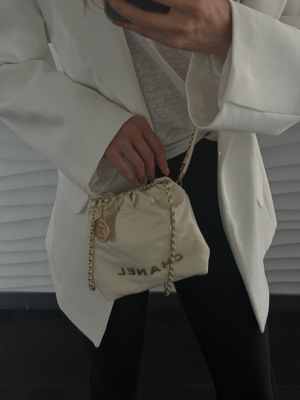 Chanel Milk Quilted Calfskin Mini 20 Bag Gold Hardware - 5