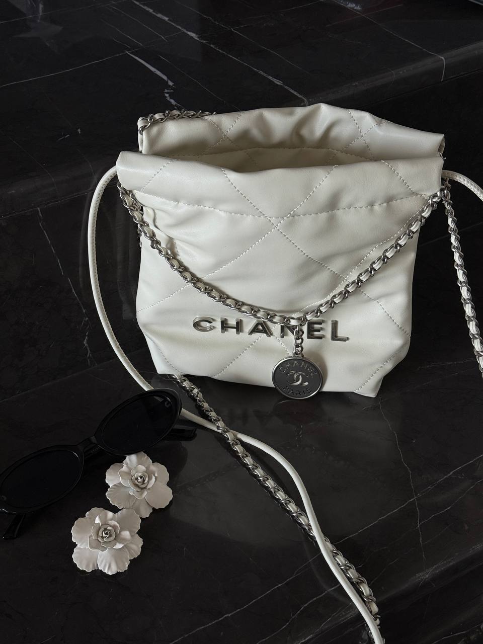 Chanel Milk Quilted Calfskin Mini 20 Bag Silver Hardware - 5
