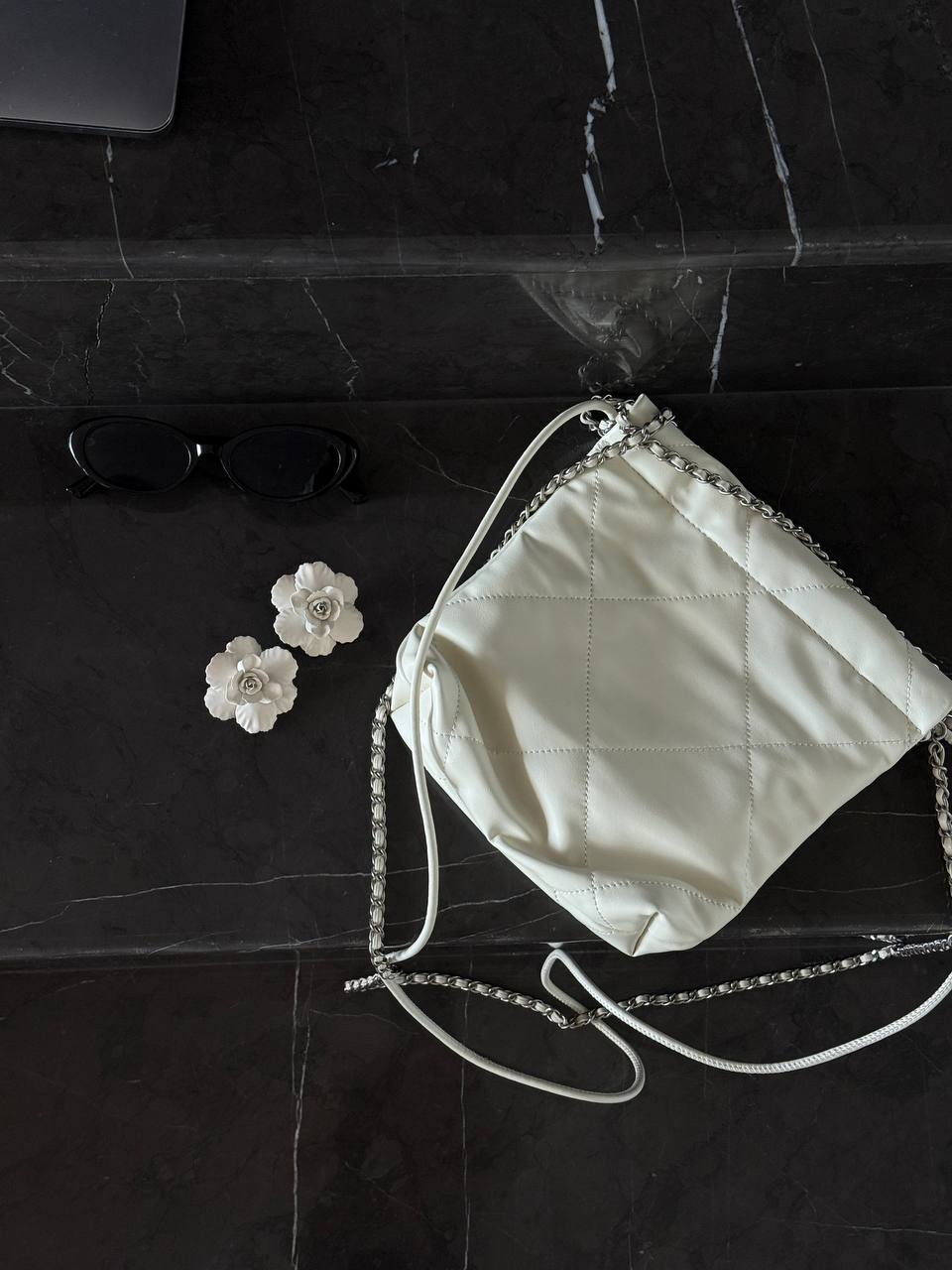 Chanel Milk Quilted Calfskin Mini 20 Bag Silver Hardware - 6