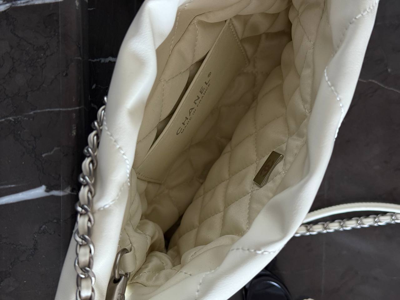 Chanel Milk Quilted Calfskin Mini 20 Bag Silver Hardware - 7