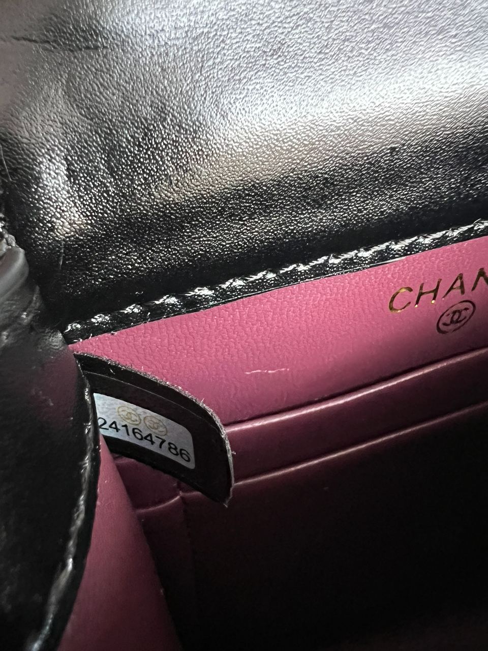 Chanel Pearl Crush Phone Case With Chain Lambskin Black - 10