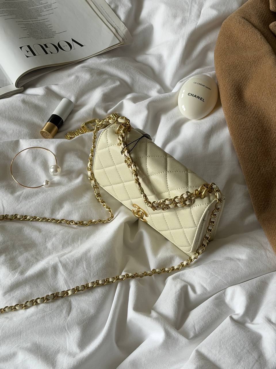 Chanel Wallet on Chain White/Gold - 8