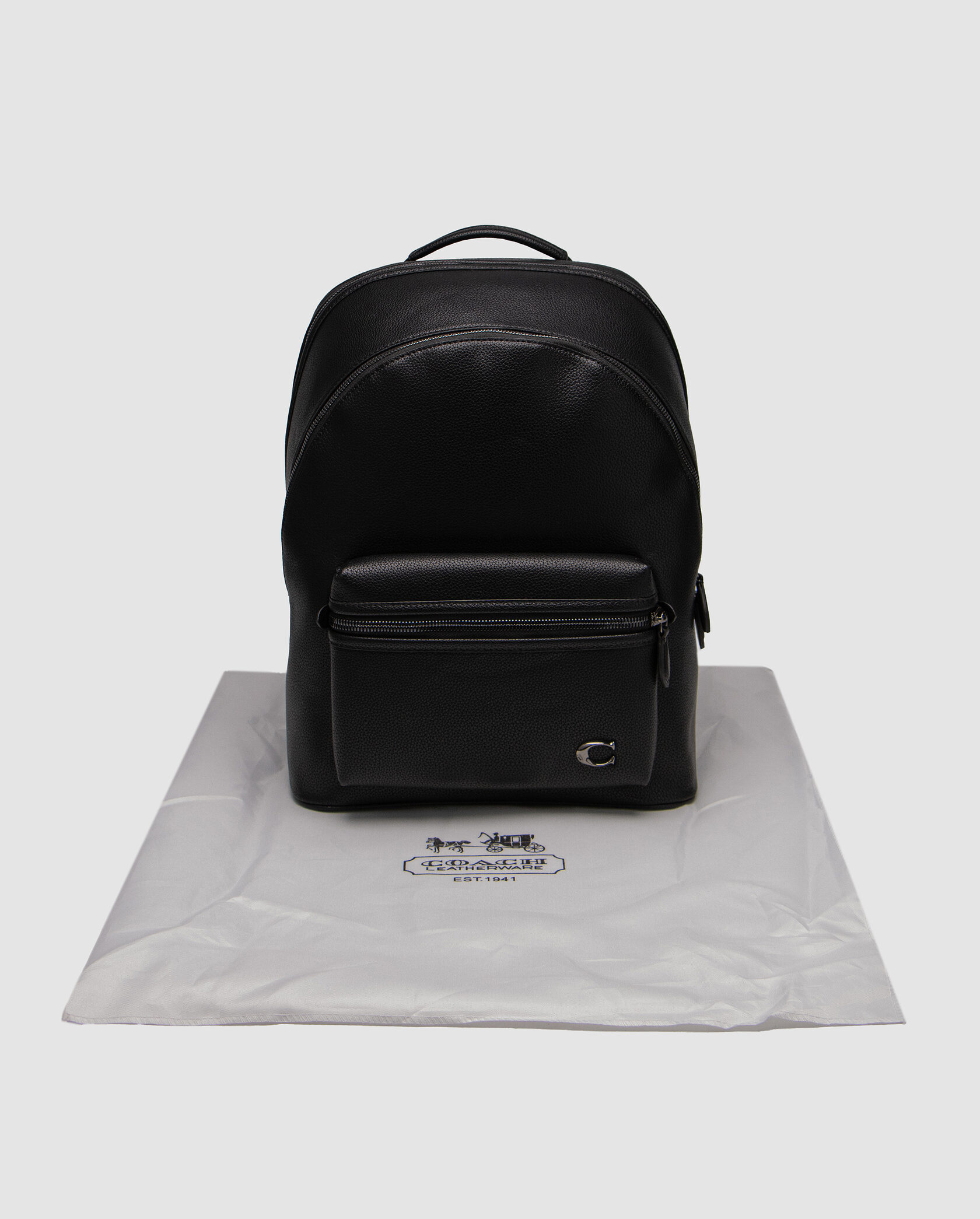 Charter Backpack in Pebble Leather Black - 2