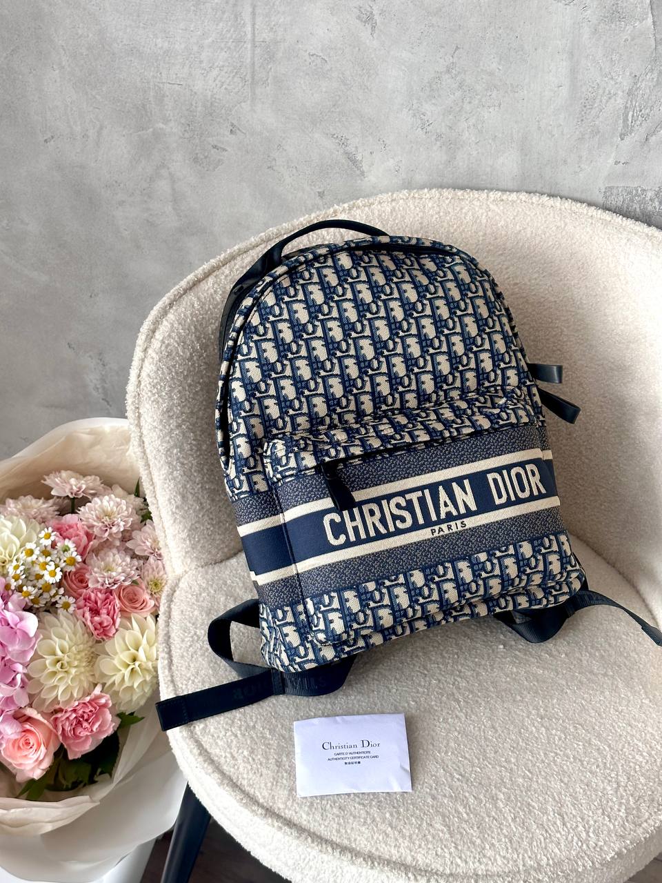 Christian Dio rTravel Backpack in Dior Oblique Jacquard Blue - 2