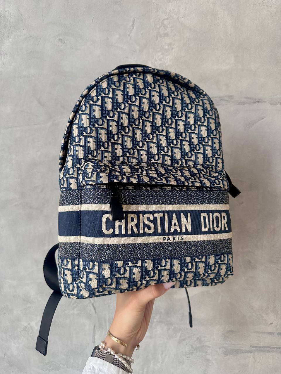 Christian Dio rTravel Backpack in Dior Oblique Jacquard Blue - 4