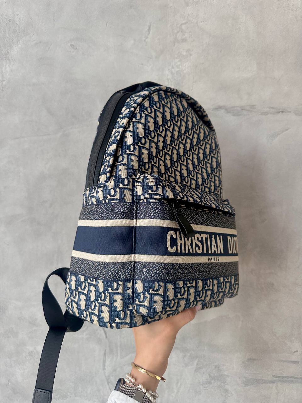 Christian Dio rTravel Backpack in Dior Oblique Jacquard Blue - 6