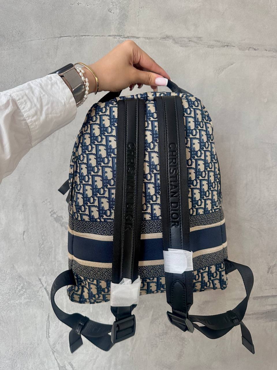 Christian Dio rTravel Backpack in Dior Oblique Jacquard Blue - 9
