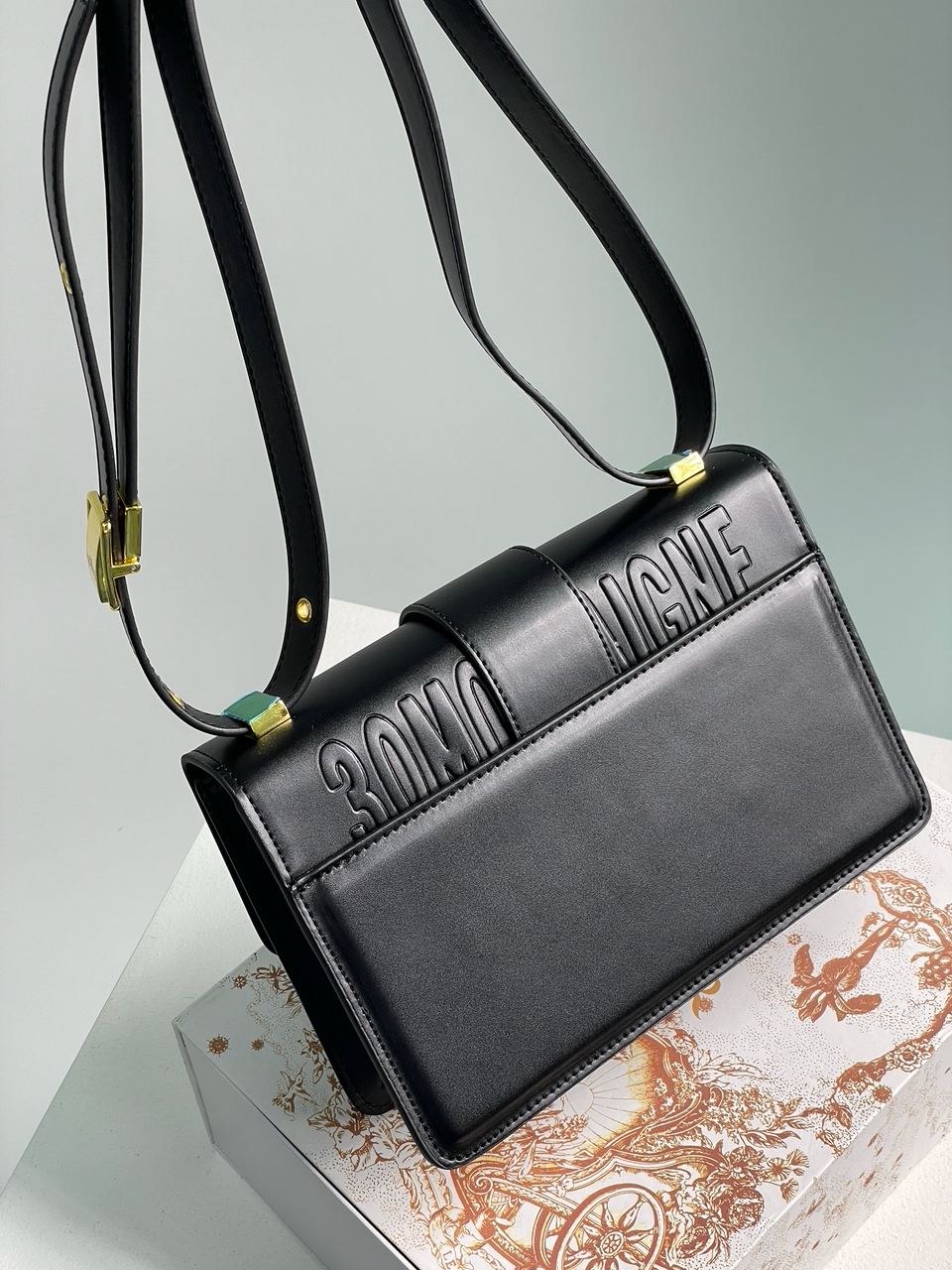 Christian Dior 30 Montaigne Bag Black Box Calfskin - 10