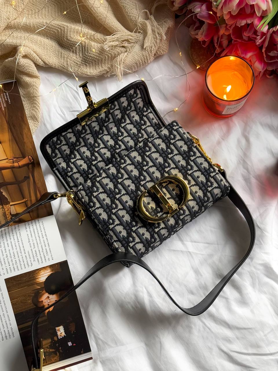 Christian Dior 30 Montaigne Bag Black/Gray - 14