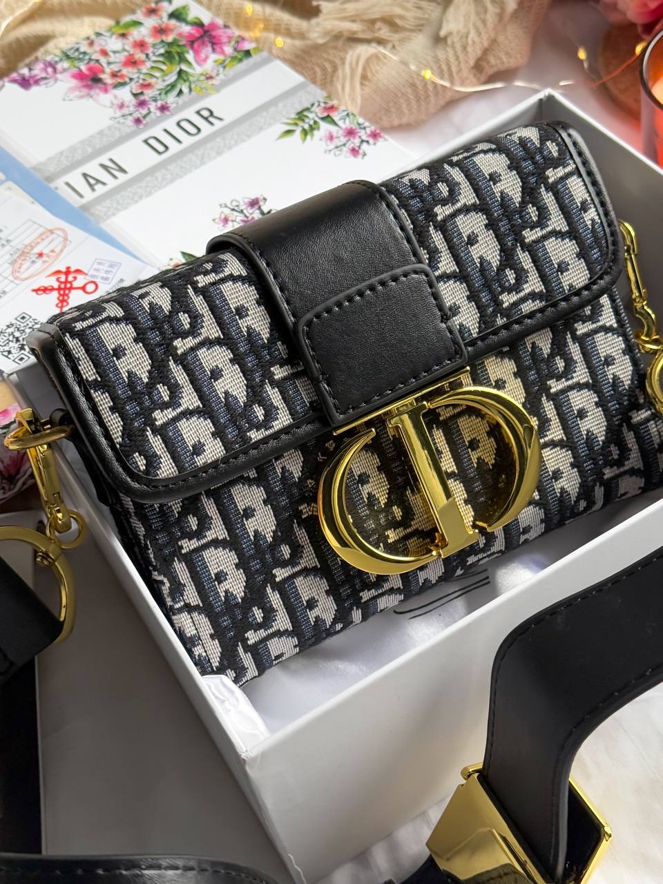 Christian Dior 30 Montaigne Bag Black/Gray - 2