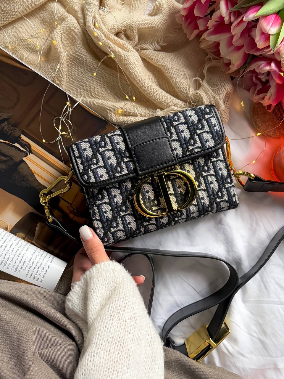 Christian Dior 30 Montaigne Bag Black/Gray - 3