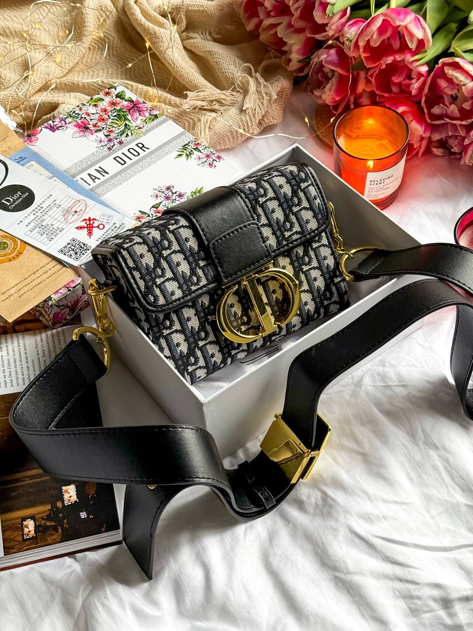 Christian Dior 30 Montaigne Bag Black/Gray - 4