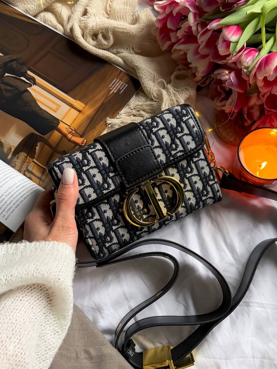 Christian Dior 30 Montaigne Bag Black/Gray - 5