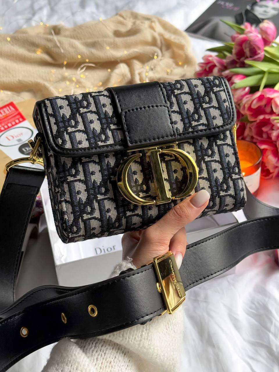 Christian Dior 30 Montaigne Bag Black/Gray - 6