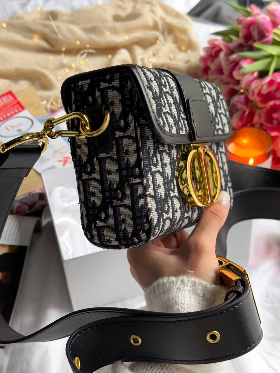 Christian Dior 30 Montaigne Bag Black/Gray - 8