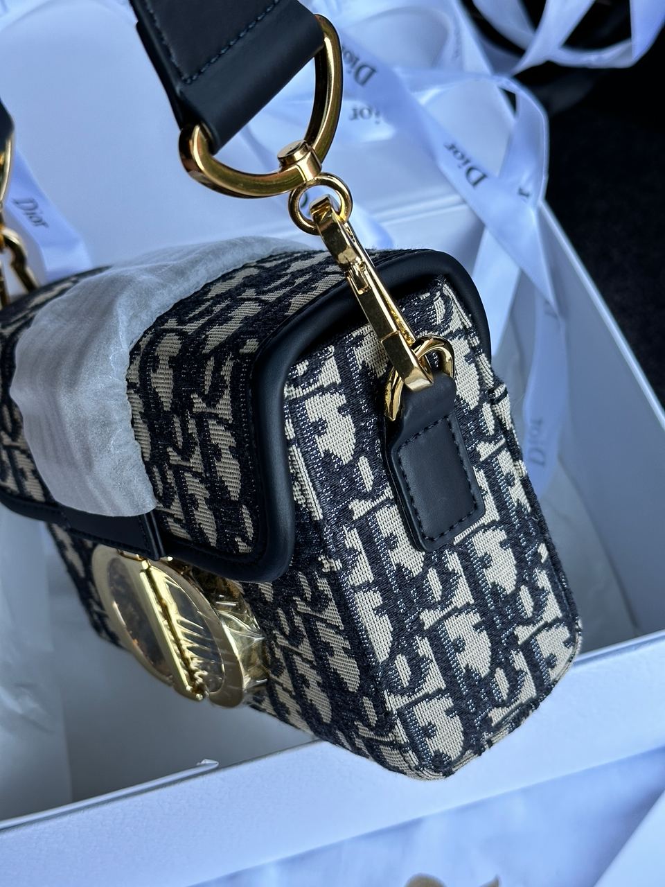 Christian Dior 30 Montaigne Bag Blue/Beige - 5