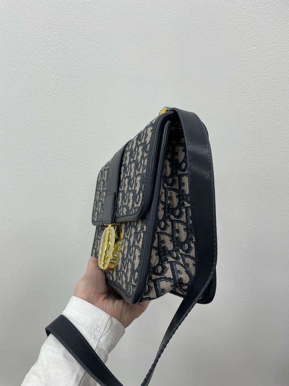 Christian Dior 30 Montaigne Chain Bag Blue Dior Oblique Jacquard - 13