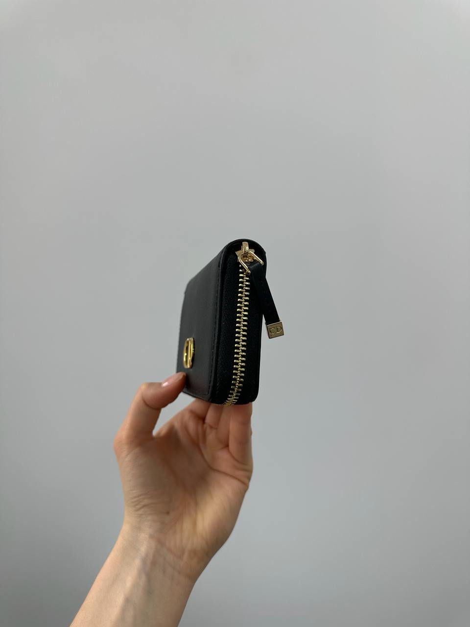 Christian Dior 30 Montaigne Dahlia Zipped Coin Purse in Black - 6