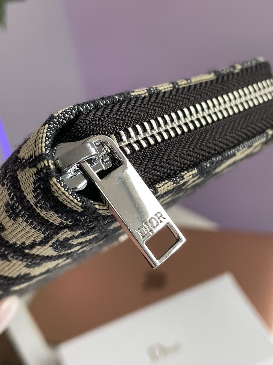 Christian Dior 30 Montaigne Wallet Blue Oblique Jacquard - 12