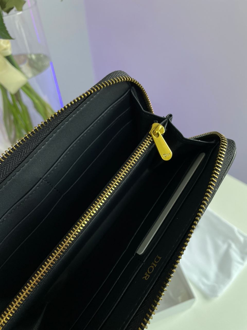 Christian Dior 30 Montaigne Wallet Blue Oblique Jacquard - 15