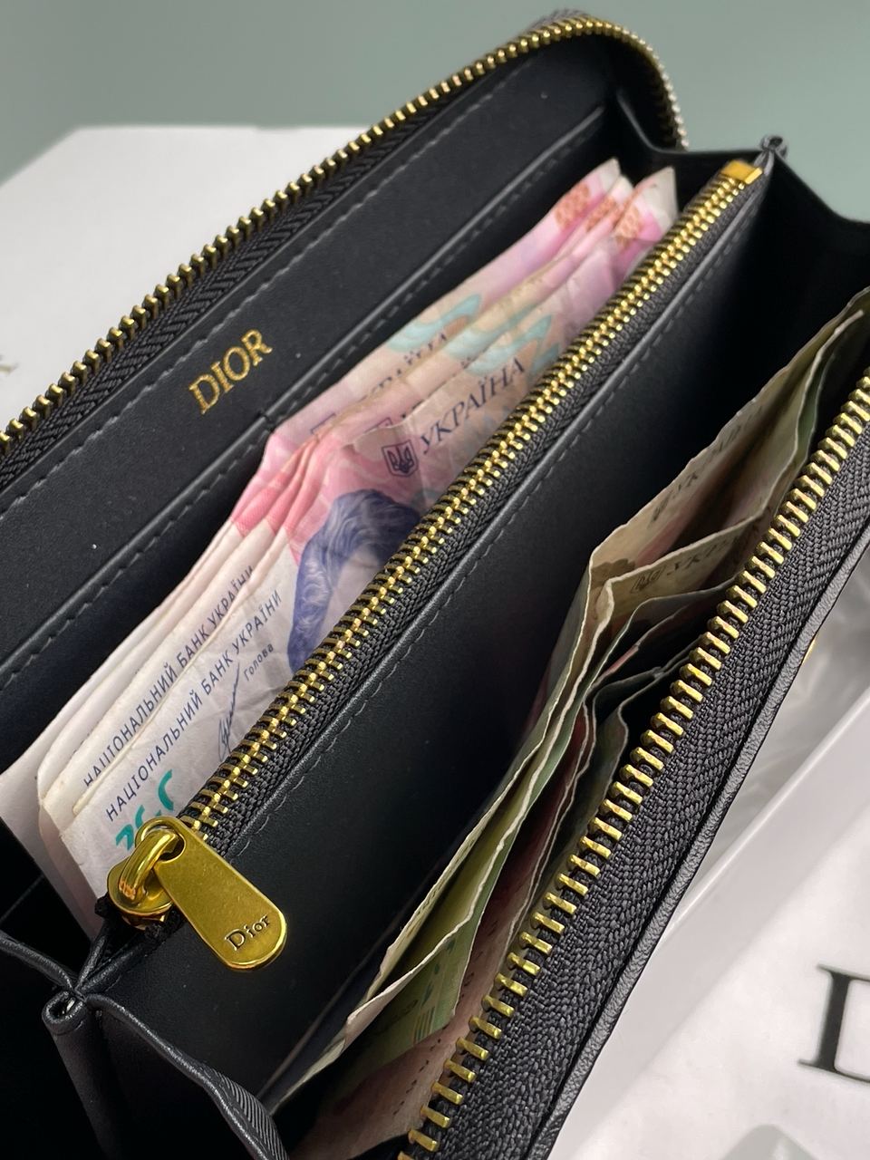 Christian Dior 30 Montaigne Wallet Blue Oblique Jacquard - 16