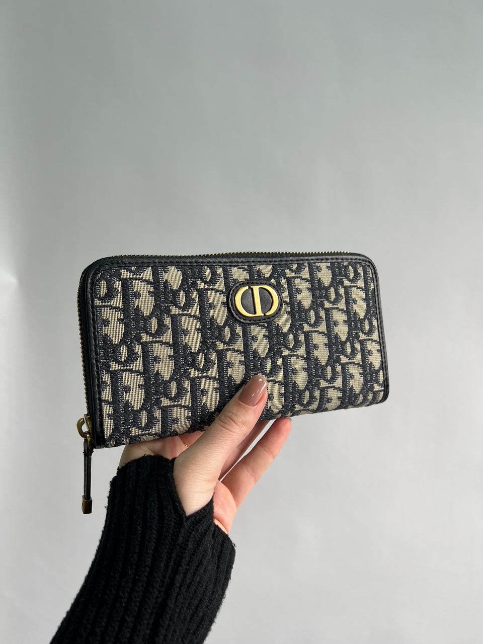 Christian Dior 30 Montaigne Wallet Blue Oblique Jacquard - 6