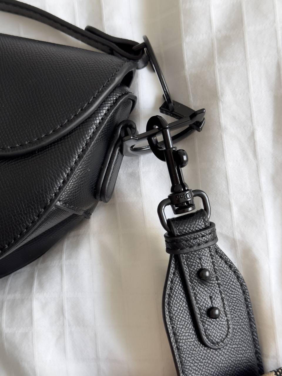 Christian Dior Black Leather Saddle Bag - 12