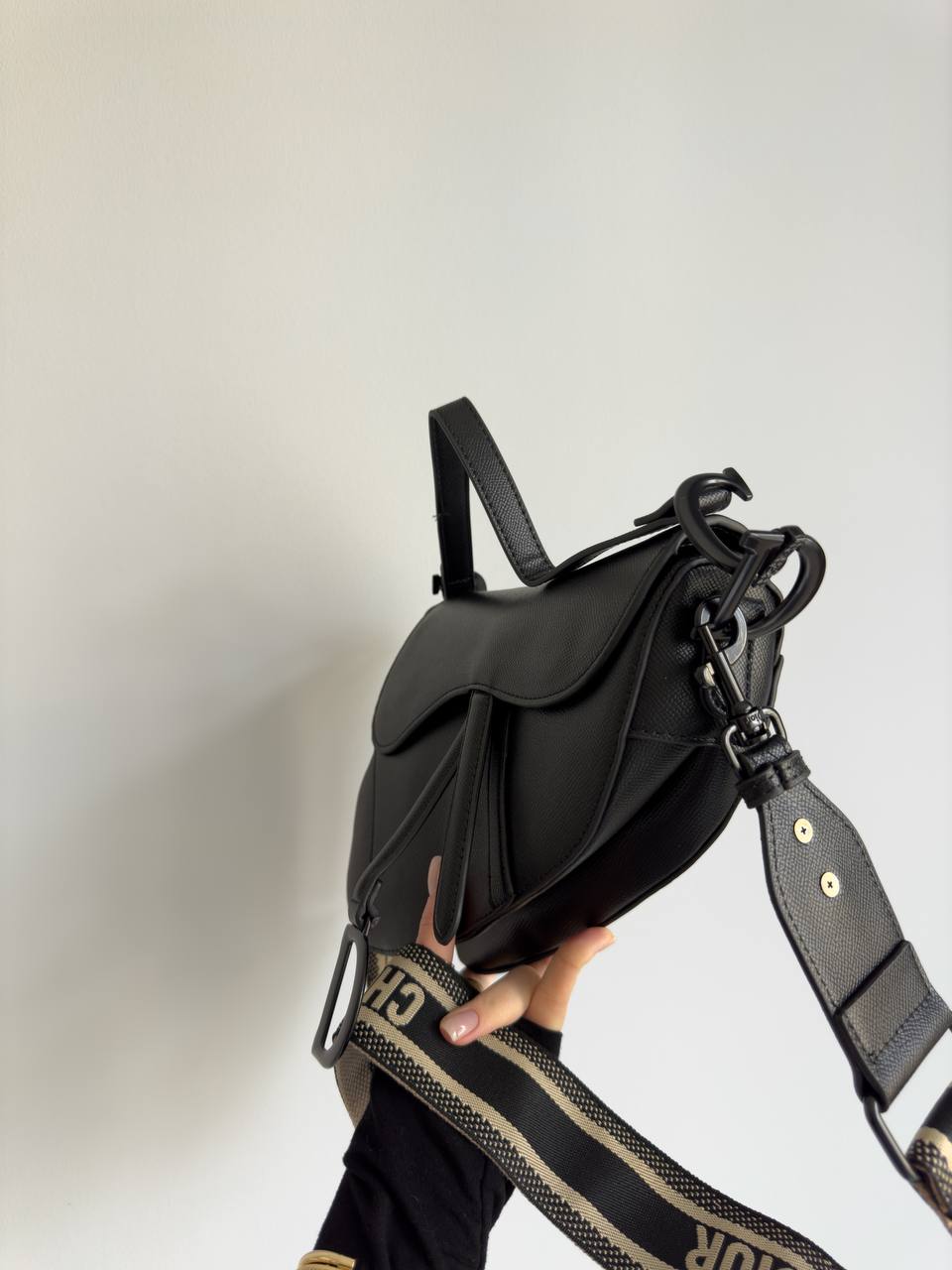 Christian Dior Black Leather Saddle Bag - 15