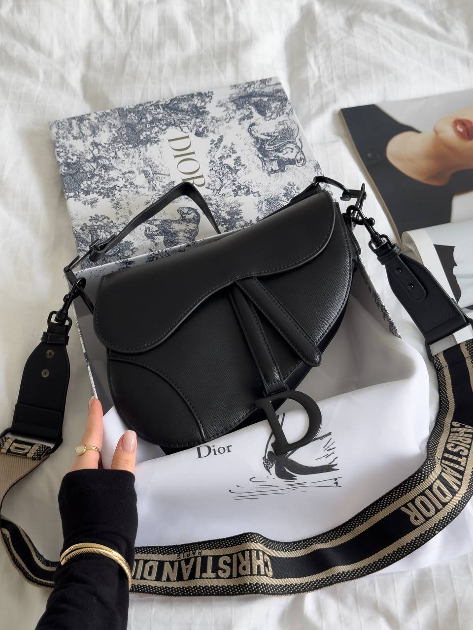 Christian Dior Black Leather Saddle Bag - 2