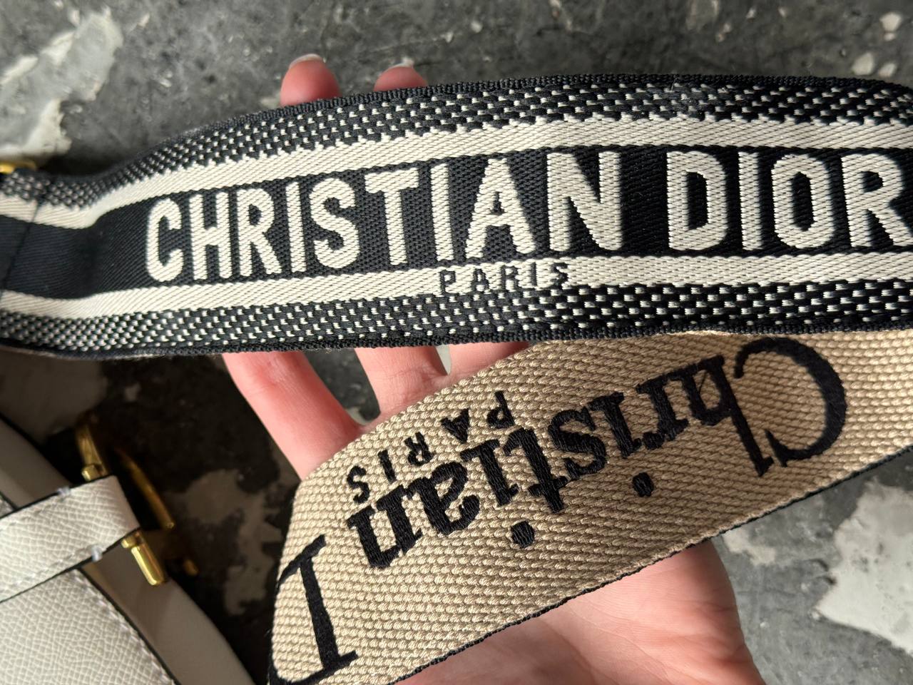 Christian Dior Cream Leather Saddle Bag - 6