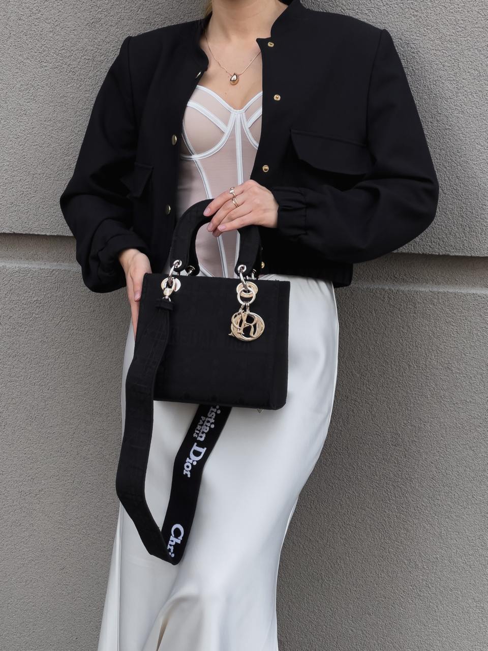 Christian Dior Latte Ultramatte Cannage Calfskin Mini Lady Dior Black - 10